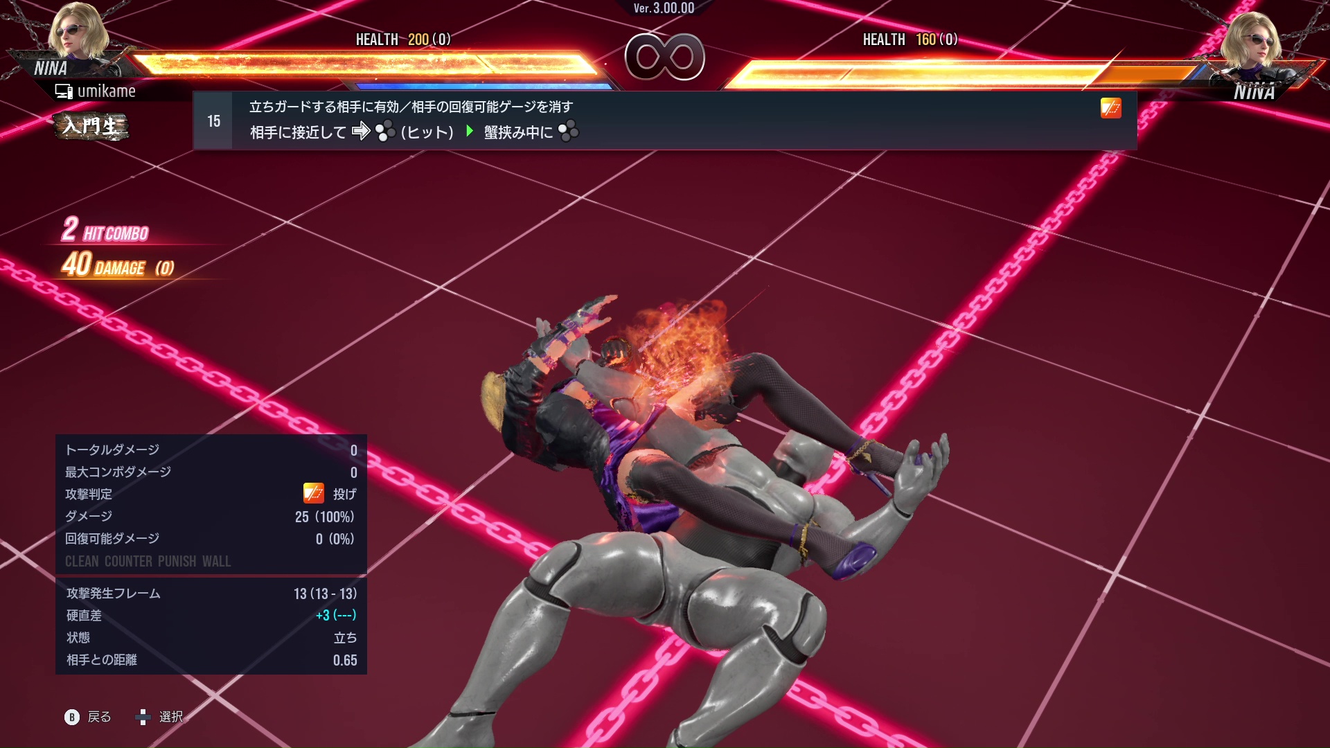 立ちガードする相手に有効／相手の回復可能ゲージを消す